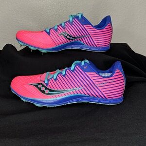Saucony Pink and Blue Women's Track Spikes